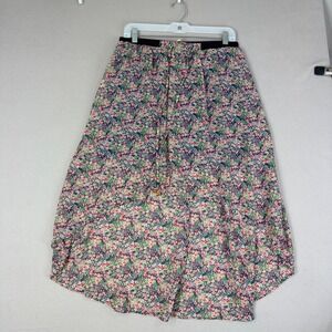 Princess Vera Wang Floral High-Low Maxi Floral Sz M Skirt Elastic Waist Bell